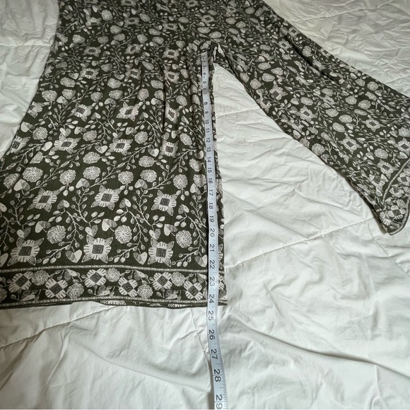 Max Studio Green and Ecru Floral Pants 3XL - Picture 4 of 10